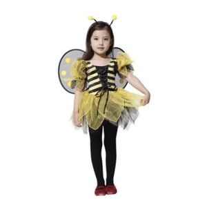 Spooktacular Girls' Beautiful Bumblebee Costume Set w/ Dress, Headband, Wings